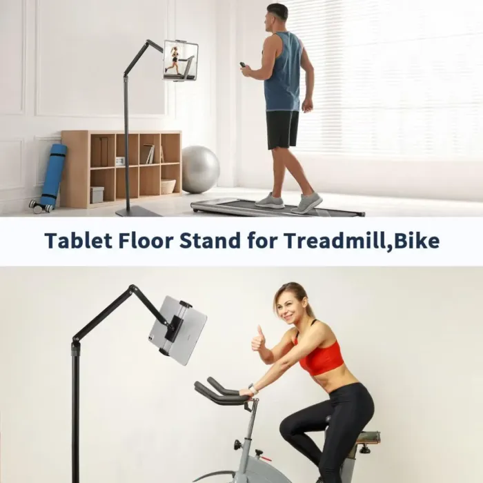 Tablet Floor Stand for ipad,Kindle,Portable Monitor Floor Stand Holder for 15.6'',16'',Overhead Bed Tablet Phone Mount Stand for Kindle,Work with 4.7''-12.9'' iPad Pro Ai Mini,Samsung Tab,Surface Pro - Image 8