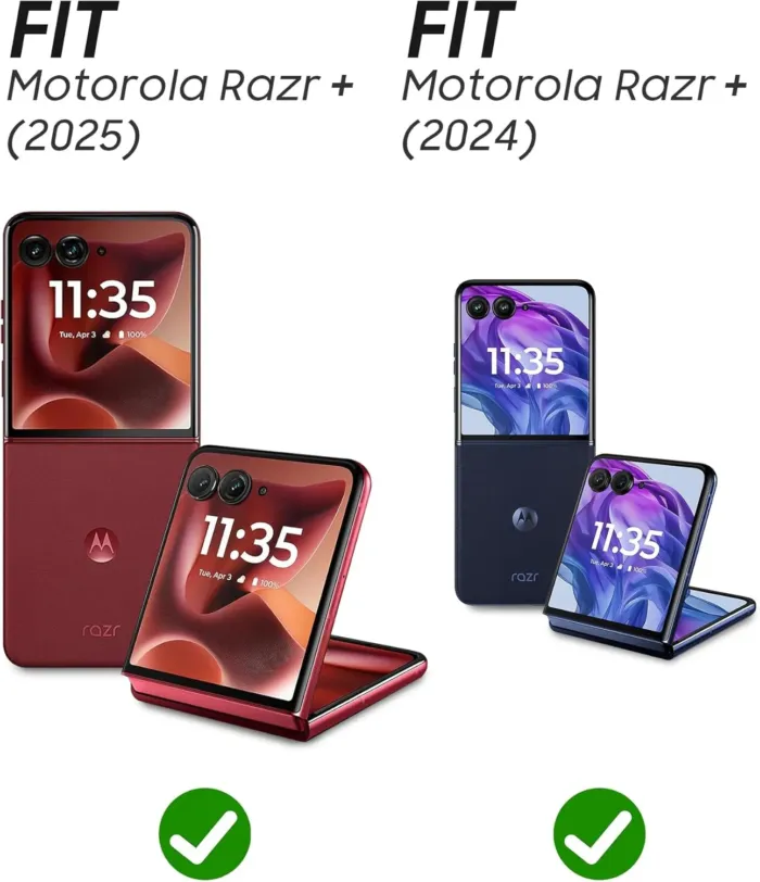 Vizvera for Motorola Razr+(Plus) 2025 Case with Hinge Cover,Built-in Screen Protector Shockproof All-Inclusive Smartphone Cover Wireless Charging for Motorola Razr+(Plus) 2025(Green) - Image 3
