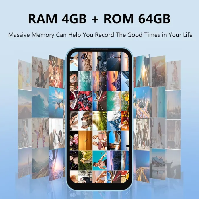 Mini Smartphone 4G Unlocked Small Smartphone with 4GB+64GB, 3.88" HD Full Screen, 2000mAh Battery,Dual SIM, Pocket Cellphone, Mini Phones for Kids, Best Gift for Kids - Pink - Image 4