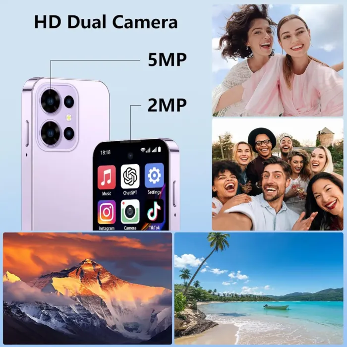 Mini Smartphone 4G Unlocked Small Smartphone with 4GB+64GB, 3.88" HD Full Screen, 2000mAh Battery,Dual SIM, Pocket Cellphone, Mini Phones for Kids, Best Gift for Kids - Pink - Image 5