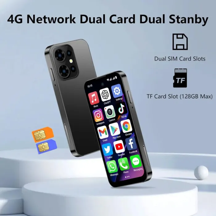 Mini Smartphone 4G Unlocked Small Smartphone with 4GB+64GB, 3.88" HD Full Screen, 2000mAh Battery,Dual SIM, Pocket Cellphone, Mini Phones for Kids, Best Gift for Kids - Pink - Image 6