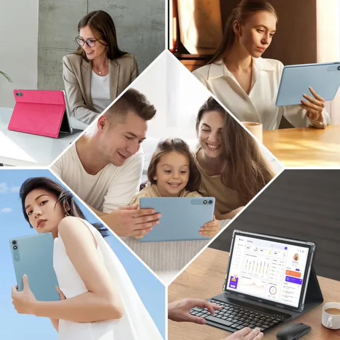 Android Tablet with Keyboard,10 inch Android 15 tablet, 24GB RAM 128GB ROM, 1TB Expand, Octa-Core, Widevine L1, 2.4G/5G WiFi, 8000mAh, Bluetooth, GMS, 2 in 1 Tablet with Case, Mouse, Stylus (Black) - Image 8