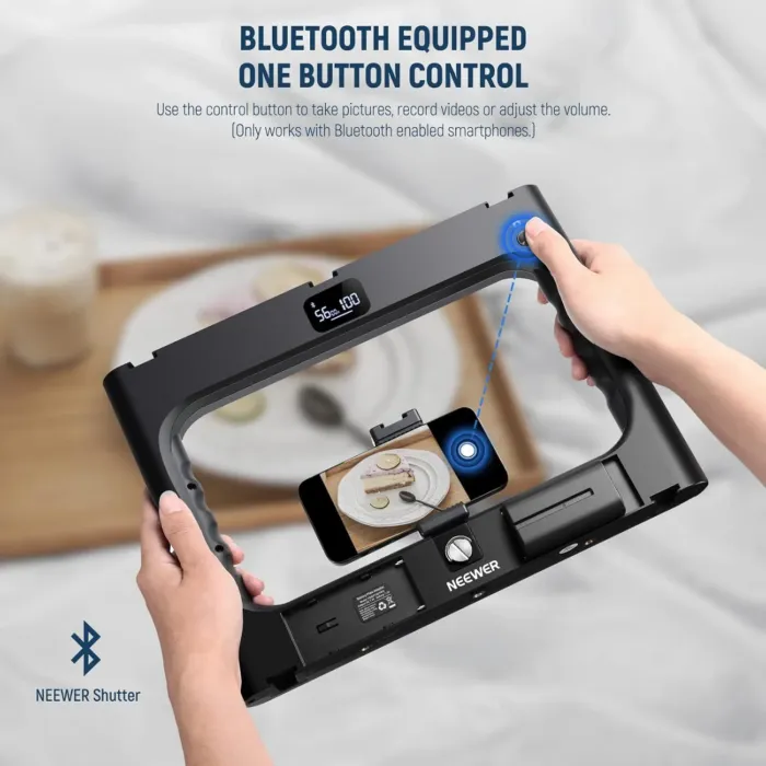 NEEWER A111 II Smartphone Video Rig with Light Kit, Support Vertical Shoot, Handheld Phone Camera Cage Stabilizer with Cold Shoes/Shutter/Battery, Square Ring Light CRI97+ for YouTube TikTok - Image 8