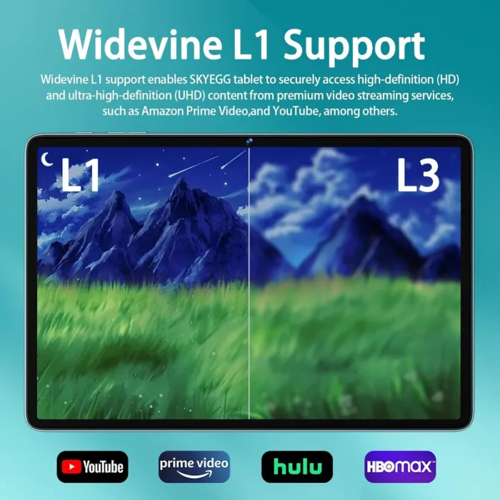 2025 Android 14 Tablet 10 inch Octa-Core Tablets with 22GB RAM+128GB ROM(Expand to 1TB),8000mAh Large Battery,1280x800 IPS HD Touch Screen,Support Widevine L1,Keyboard & Mouse Included-Metal Blue - Image 6