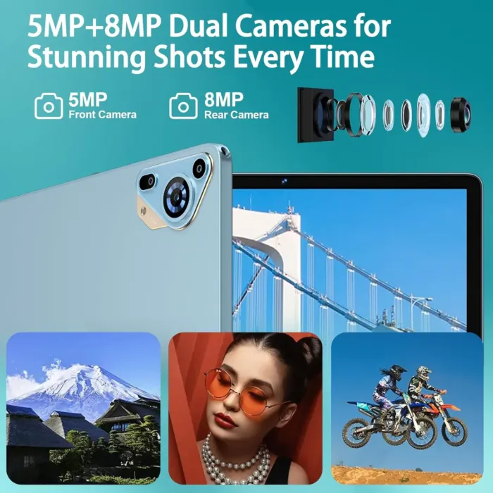2025 Android 14 Tablet 10 inch Octa-Core Tablets with 22GB RAM+128GB ROM(Expand to 1TB),8000mAh Large Battery,1280x800 IPS HD Touch Screen,Support Widevine L1,Keyboard & Mouse Included-Metal Blue - Image 9