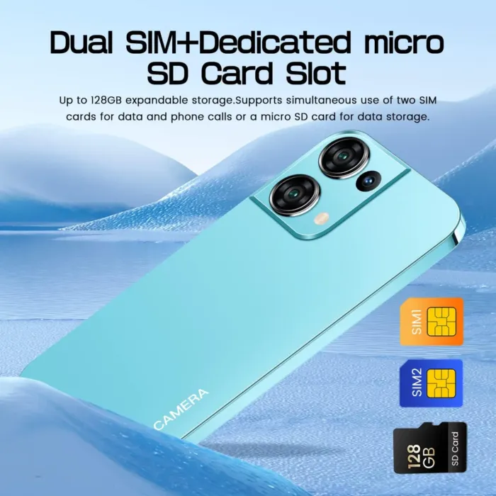Cheap Mobile Phones, 5.0" IPS Display, Android 9.0, Dual SIM Dual Camera, Quad Core, 16GB ROM【Expandable up to 128GB】, Support WiFi/Bluetooth/FM, Face Unlocked Phones (Reno9pro-Gold) - Image 7