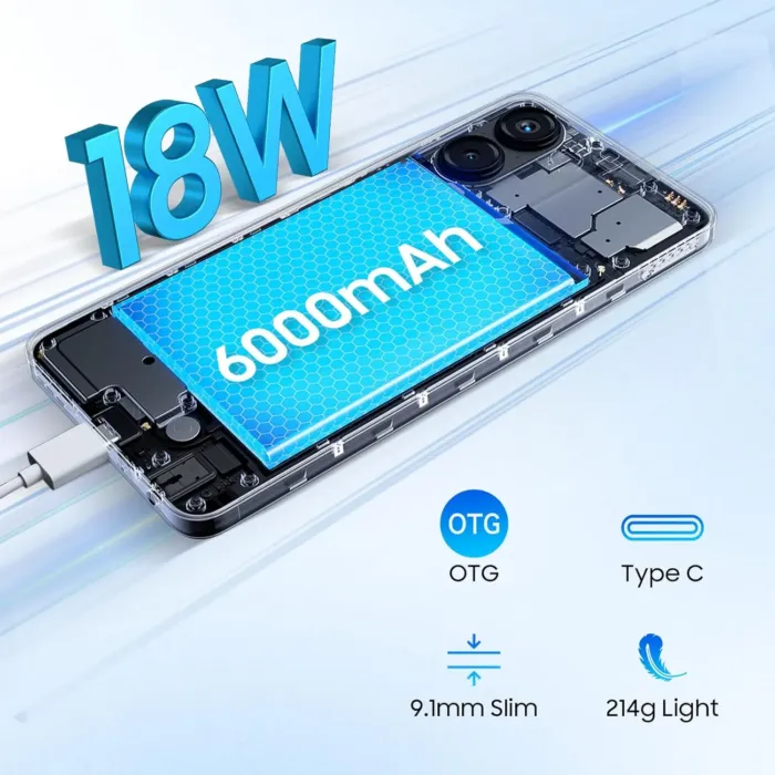 Blackview Color 8 Unlocked Phones, Octa-Core 16GB+128GB/SD 2TB Android Phones, 50MP Camera Mobile Phone, 6000mAh+18W, 6.75"HD+ 90Hz, 3 Card Slots, 4G Dual SIM Phone, Fingerprint ID, T-Mobile Cellphone - Image 4