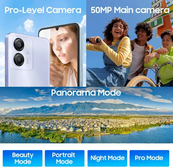 Blackview Color 8 Unlocked Phones, Octa-Core 16GB+128GB/SD 2TB Android Phones, 50MP Camera Mobile Phone, 6000mAh+18W, 6.75"HD+ 90Hz, 3 Card Slots, 4G Dual SIM Phone, Fingerprint ID, T-Mobile Cellphone - Image 6