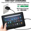 15W Fast Charger for Kindle Fire Tablet (9-13th) with 6.6Ft Type-C Cable for fire HD 8 10 11 Max(Plus/Kids/Kids Pro) All-New Kindle/Kids/Paperwhite/Scribe E-Reader(11th)