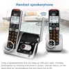 AT&T BL102-2 DECT 6.0 2-Handset Cordless Phone for Home with Answering Machine, Call Blocking, Caller ID Announcer, Audio Assist, Intercom, and Unsurpassed Range, Silver/Black