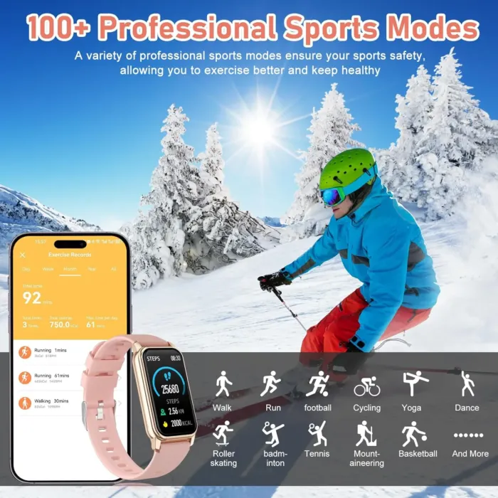 Fitness Tracker with Step Counter/Calories/Stopwatch, Activity Tracker, Health Tracker with Heart Rate Monitor, Sleep Tracker,1.47'' Touch Color Screen, Pedometer Watch for Women Men Kids - Image 3