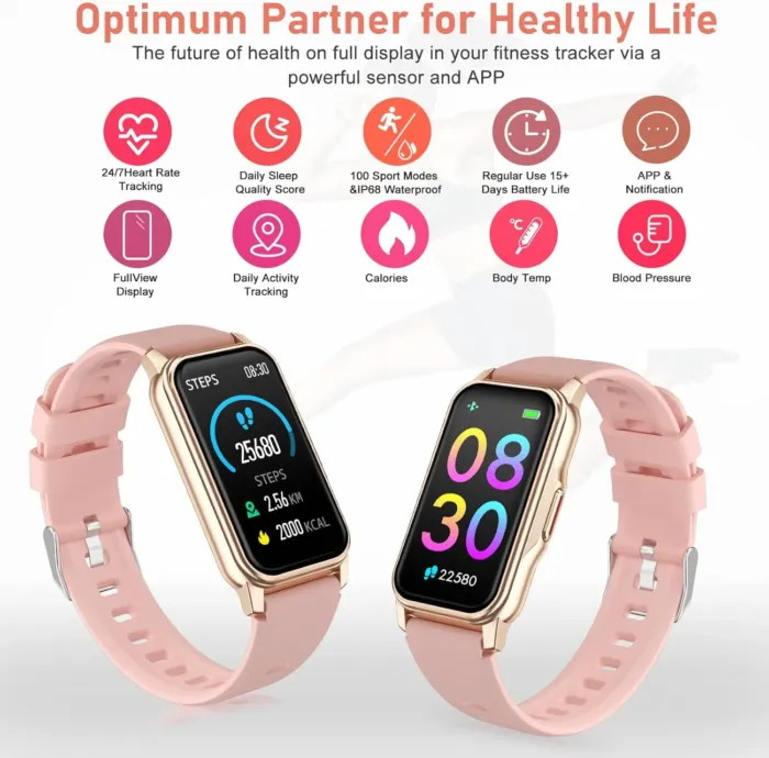 Fitness Tracker with Step Counter/Calories/Stopwatch, Activity Tracker, Health Tracker with Heart Rate Monitor, Sleep Tracker,1.47'' Touch Color Screen, Pedometer Watch for Women Men Kids - Image 5