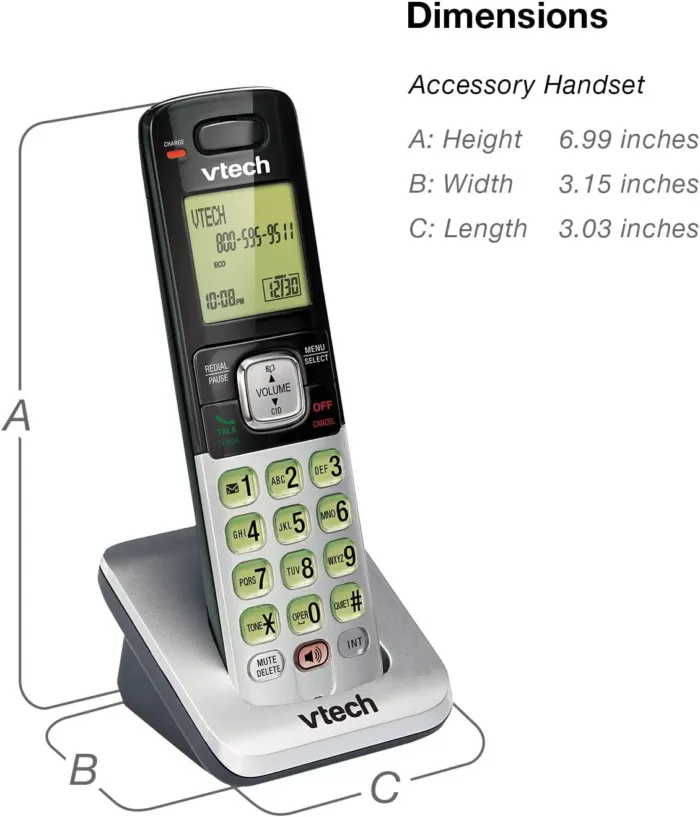 VTech CS6719-2 2-Handset Cordless Phone with Caller ID/Call Waiting, Handset Intercom & Backlit Display/Keypad, Silver - Image 11