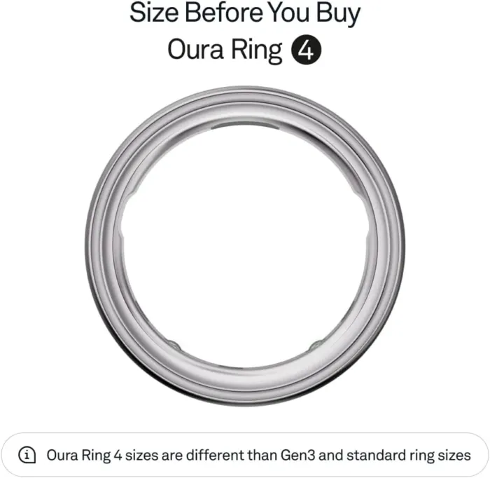 Oura Ring 4 - Silver - Size 8 - Smart Ring - Size First with Oura Ring 4 Sizing Kit - Sleep Tracking Wearable - Heart Rate - Fitness Tracker - Up to 8 Days of Battery Life - Image 3