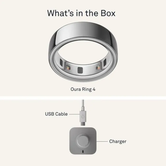 Oura Ring 4 - Silver - Size 8 - Smart Ring - Size First with Oura Ring 4 Sizing Kit - Sleep Tracking Wearable - Heart Rate - Fitness Tracker - Up to 8 Days of Battery Life - Image 8