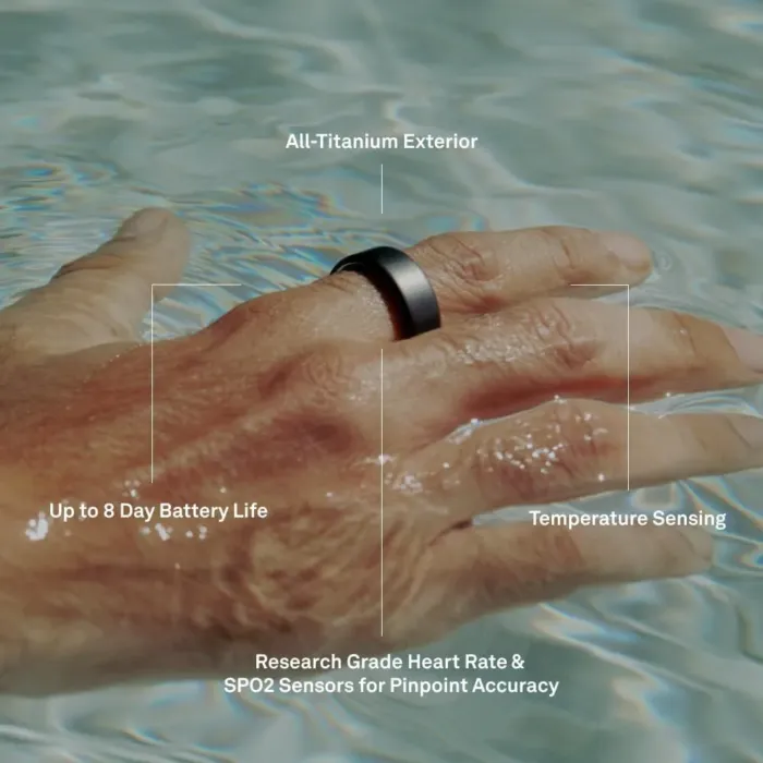 Oura Ring 4 - Silver - Size 8 - Smart Ring - Size First with Oura Ring 4 Sizing Kit - Sleep Tracking Wearable - Heart Rate - Fitness Tracker - Up to 8 Days of Battery Life - Image 9