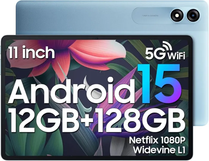 Blackview 2025 Android 15 Tablet 11 inch, Tab 90WiFi with 12GB+128GB Storage(Expand to 2TB), Unisoc T606 CPU, 8200mAh, IPS Display, Widevine L1, 5G WiFi Tablets, 13MP+8MP Camaras/Face ID, Blue - Image 9