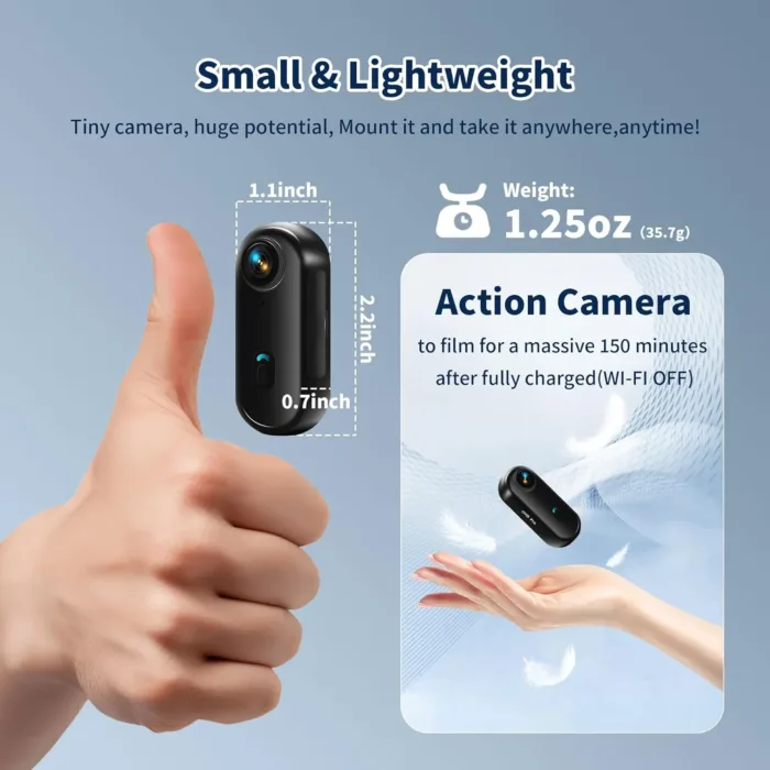 4K Mini Body Camera, Wearable Action Body Cam, Sports Action Camera，Thumb Size Hands-Free Recording Body Worn Camera, Premium Portable Camcorder Mount Anywhere for Work, Travel,Fishing, Pet Walking - Image 3
