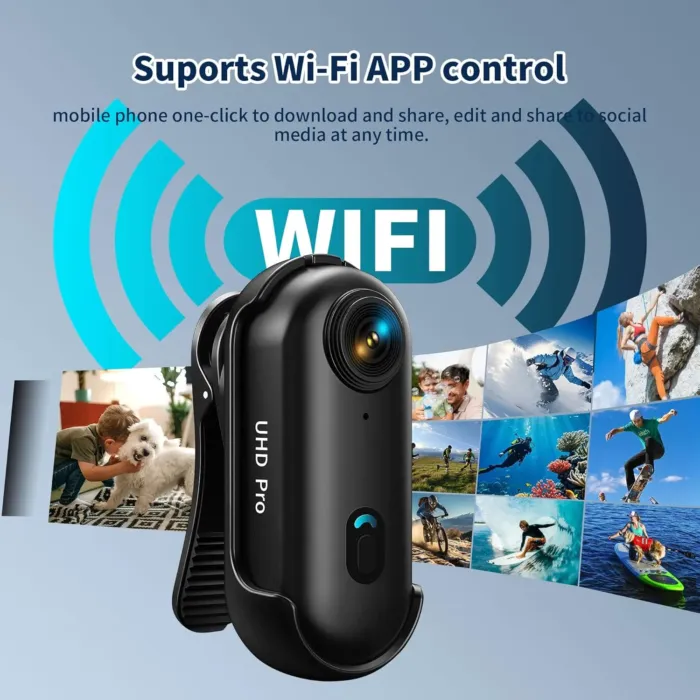4K Mini Body Camera, Wearable Action Body Cam, Sports Action Camera，Thumb Size Hands-Free Recording Body Worn Camera, Premium Portable Camcorder Mount Anywhere for Work, Travel,Fishing, Pet Walking - Image 6