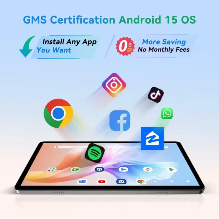 Android Tablet 10 Inch, 2025 Android 15 Tablet for Kids Adults, Octa-Core, 12GB RAM 128GB Storage 1TB Expandable, Dual Cameras 8MP 2MP, Split Screen, 6000mAh GPS Dual Speakers Face Unlock WiFi- Gray - Image 6