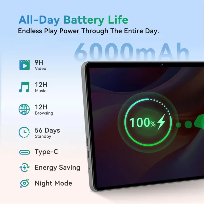 Android Tablet 10 Inch, 2025 Android 15 Tablet for Kids Adults, Octa-Core, 12GB RAM 128GB Storage 1TB Expandable, Dual Cameras 8MP 2MP, Split Screen, 6000mAh GPS Dual Speakers Face Unlock WiFi- Gray - Image 7