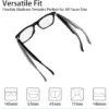 AI Translator Smart Glasses for Men Women, Bluetooth Audio Glasses with Photochromic Transition Lenses, Voice Assistant, Open Ear Lighweight Eyeware, Black