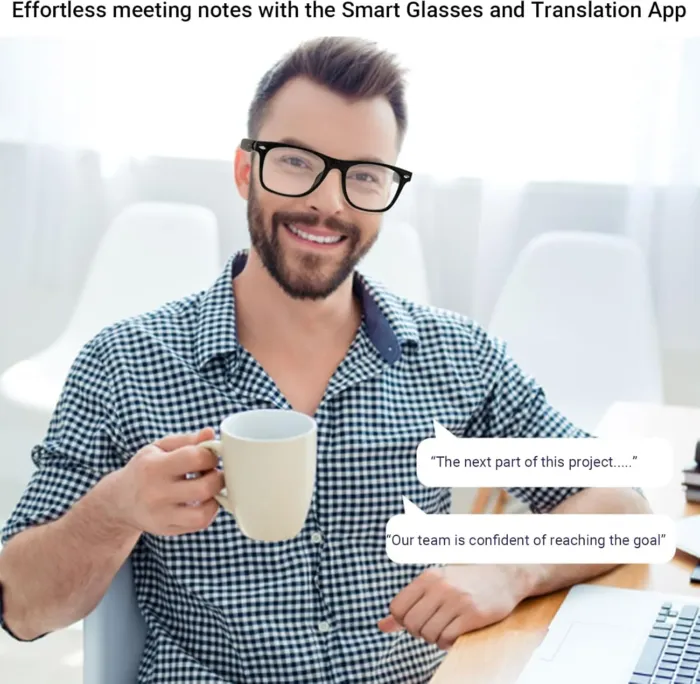 AI Translator Smart Glasses for Men Women, Bluetooth Audio Glasses with Photochromic Transition Lenses, Voice Assistant, Open Ear Lighweight Eyeware, Black - Image 6