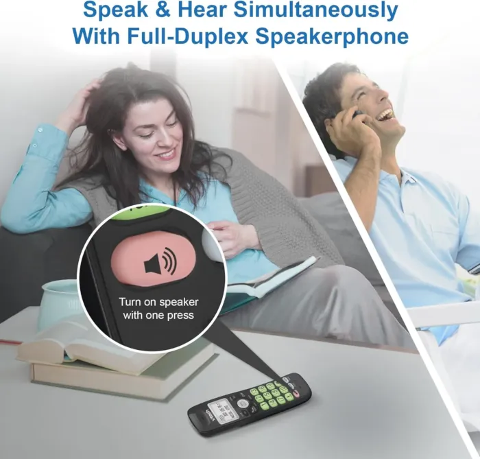 [New] VTech VG131-11 DECT 6.0 Cordless Phone - Bluetooth Connection, Blue-White Display, Big Buttons, Full Duplex, Caller ID, Easy Wall Mount, 1000ft Range (Black) - Image 4