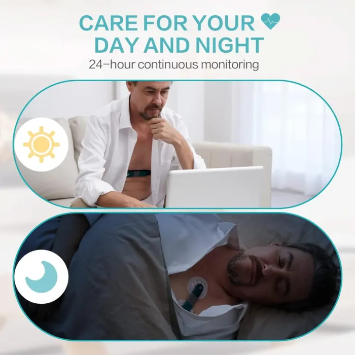 AI HR Monitor, 24 Hours Chest Lead Device with Free AI Analysis & PC Report, Chargeable Recorder, HHM1 - Image 3