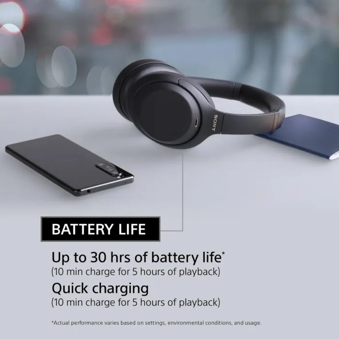 Sony WH-1000XM4 Wireless Premium Noise Canceling Overhead Headphones with Mic for Phone-Call and Alexa Voice Control, Black WH1000XM4 - Image 5