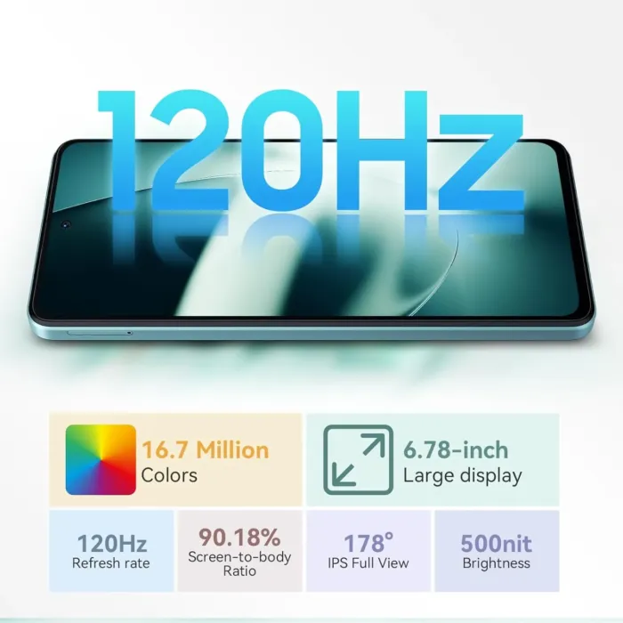 Blackview Shark8 Unlocked Phones, 16GB+256GB/SD 2TB Android Phones, MTK G99, 120Hz 6.78" FHD+, 33W Fast Charge 5000mAh, Android 13 Mobile Phone, 64MP Camera, NFC/Fingerprint/198g, T-Mobile Cellphone - Image 4