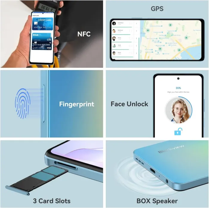 Blackview Shark8 Unlocked Phones, 16GB+256GB/SD 2TB Android Phones, MTK G99, 120Hz 6.78" FHD+, 33W Fast Charge 5000mAh, Android 13 Mobile Phone, 64MP Camera, NFC/Fingerprint/198g, T-Mobile Cellphone - Image 7