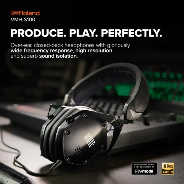 Roland VMH-S100 | Hi-Res Over-Ear Music Production Headphones | Wide Frequency Response | Incredible Sound Isolation | 50mm Driver Unit | Comfortable & Durable - Image 3