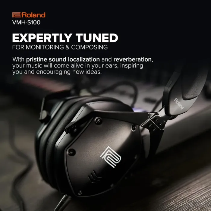 Roland VMH-S100 | Hi-Res Over-Ear Music Production Headphones | Wide Frequency Response | Incredible Sound Isolation | 50mm Driver Unit | Comfortable & Durable - Image 5