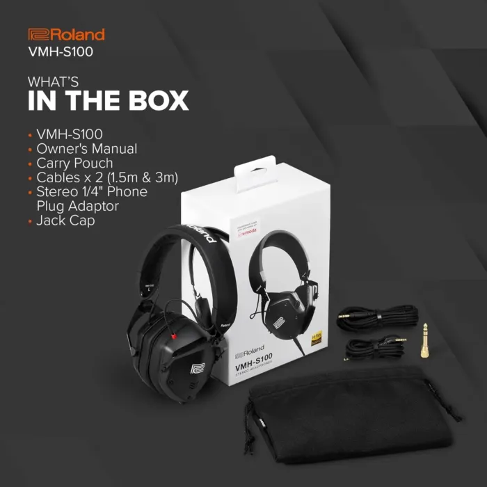 Roland VMH-S100 | Hi-Res Over-Ear Music Production Headphones | Wide Frequency Response | Incredible Sound Isolation | 50mm Driver Unit | Comfortable & Durable - Image 7