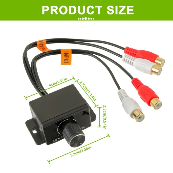 Universal Car RCA Amplifier Level Controller Car RCA Audio Bass Control Knob Sub Amp Volume Control Cable for Car Motorcycle Speakers Home Theater - Image 4