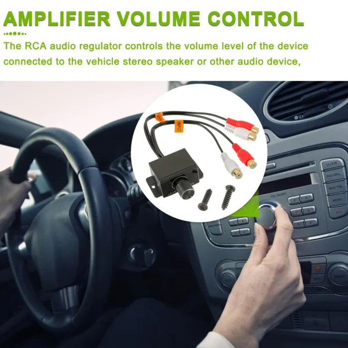 Universal Car RCA Amplifier Level Controller Car RCA Audio Bass Control Knob Sub Amp Volume Control Cable for Car Motorcycle Speakers Home Theater - Image 5