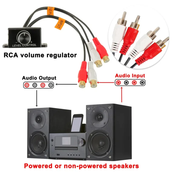Universal Car RCA Amplifier Level Controller Car RCA Audio Bass Control Knob Sub Amp Volume Control Cable for Car Motorcycle Speakers Home Theater - Image 6