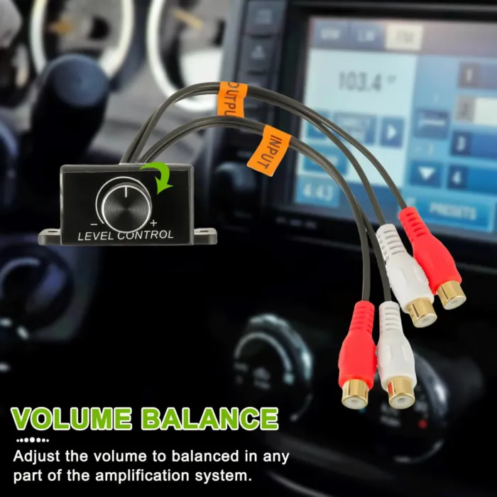 Universal Car RCA Amplifier Level Controller Car RCA Audio Bass Control Knob Sub Amp Volume Control Cable for Car Motorcycle Speakers Home Theater - Image 7
