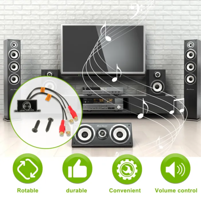 Universal Car RCA Amplifier Level Controller Car RCA Audio Bass Control Knob Sub Amp Volume Control Cable for Car Motorcycle Speakers Home Theater - Image 8