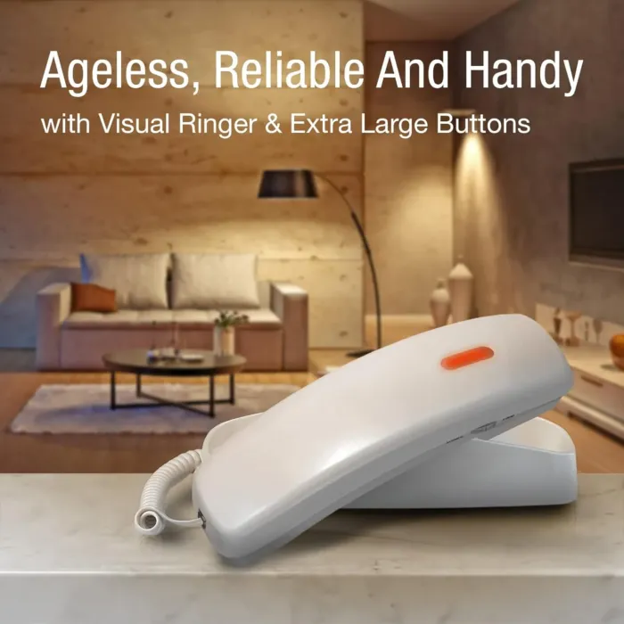 AT&T TRIMLINE 213 Corded Home Phone with Extra Big Buttons & Visual Ringer. No AC Power Required, Improved Easy-Wall-Mount, Lighted Keypad, 10 Speed Dial Keys, Volume Control, Senior Friendly. White - Image 4