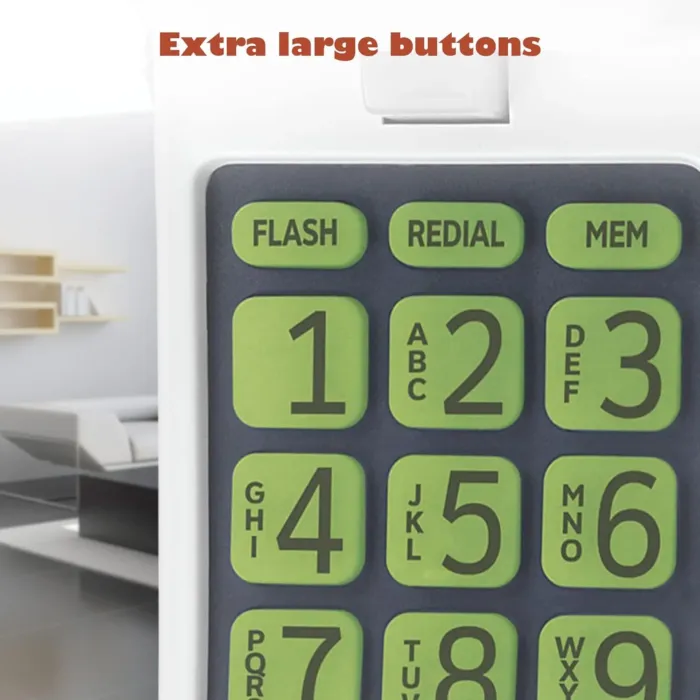 AT&T TRIMLINE 213 Corded Home Phone with Extra Big Buttons & Visual Ringer. No AC Power Required, Improved Easy-Wall-Mount, Lighted Keypad, 10 Speed Dial Keys, Volume Control, Senior Friendly. White - Image 5