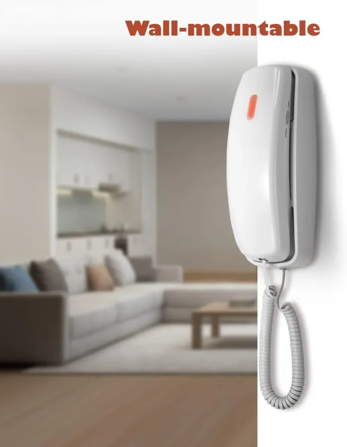 AT&T TRIMLINE 213 Corded Home Phone with Extra Big Buttons & Visual Ringer. No AC Power Required, Improved Easy-Wall-Mount, Lighted Keypad, 10 Speed Dial Keys, Volume Control, Senior Friendly. White - Image 12