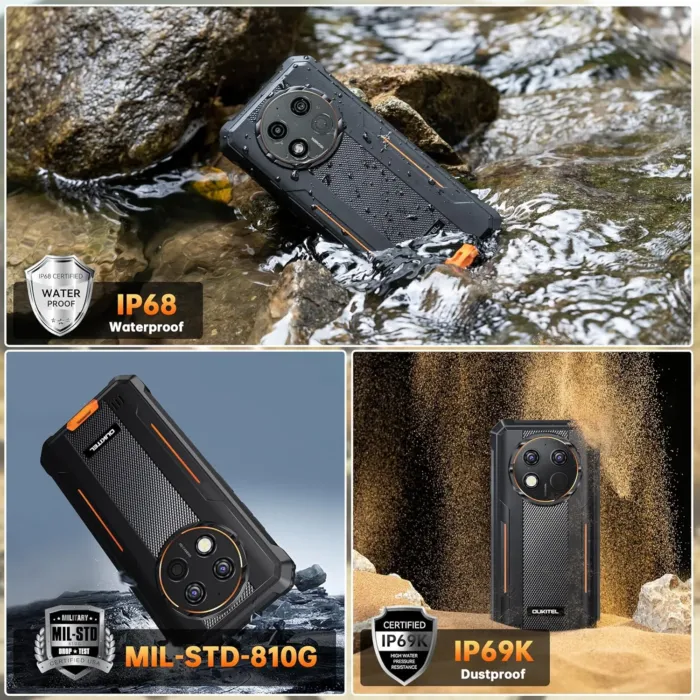 OUKITEL G1 Rugged Smartphone Unlocked - 24+256GB/1TB Android 14 Rugged Cellphones, 6.52” HD Display IP68/IP69K 10600mAh Battery 48MP Rear Camera Waterproof Phone, Fingerprint/Dual Sim/NFC 2025 - Image 9
