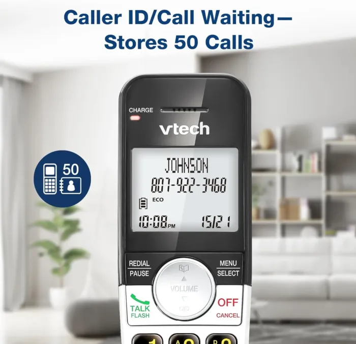 VTech Cordless Phone 2-Handset with Large Display and Big Buttons, DECT 6.0 with Caller ID/Call Waiting, Full Duplex Speakerphone, ECO Mode, Last 10 Number Redial, Easy to Use,VG231-2 - Image 3