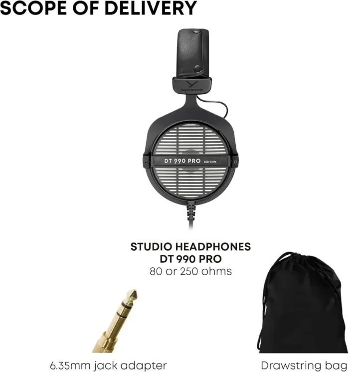 beyerdynamic DT 990 Pro 250 ohm Over-Ear Studio Headphones For Mixing, Mastering, and Editing - Image 4