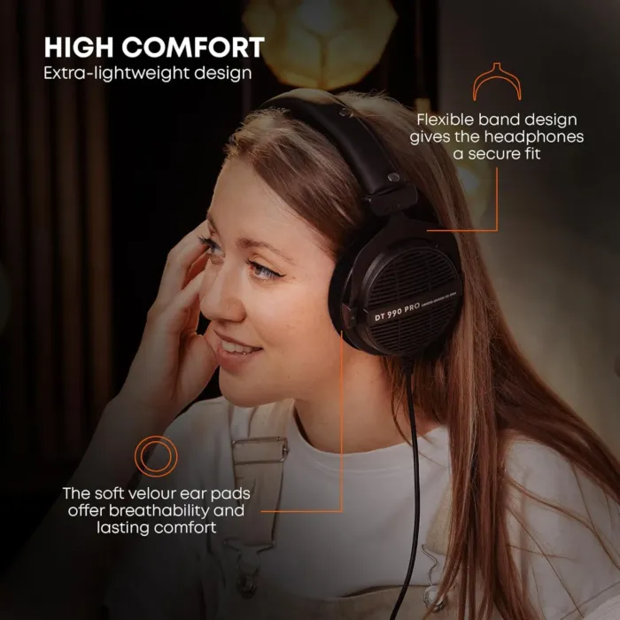 beyerdynamic DT 990 Pro 250 ohm Over-Ear Studio Headphones For Mixing, Mastering, and Editing - Image 7