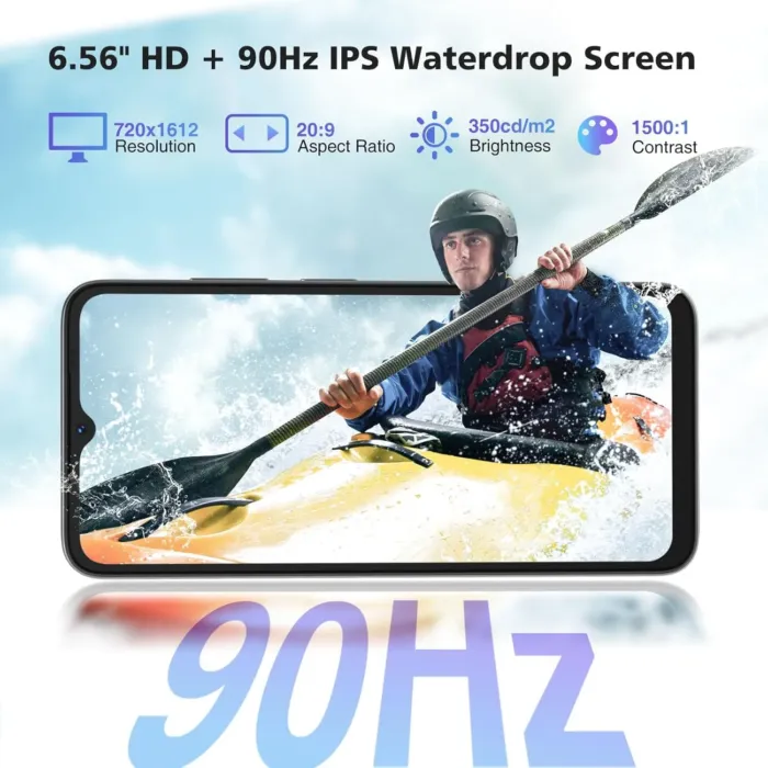 DOOGEE N55 Unlocked Cell Phone(2025), 9GB RAM+128GB ROM/1TB Android Phone, 90Hz+6.56" HD Android 14 Phone, 5150mAh, Octa Core, 13MP+8MP, 4G Dual SIM,Face Unlock,Widevine L1,OTG, T-Mobile(Natural) - Image 4