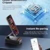 Bluetooth Speaker with Cell Phone Stand, Crystal-Clear Sound with Powerful Bass, Adjustable Holder & Dynamic LED Lights, 5000mAh Battery for 20 Hours Playtime & Power Supply, Gift for Parents