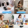 Bluetooth Speaker with Cell Phone Stand, Crystal-Clear Sound with Powerful Bass, Adjustable Holder & Dynamic LED Lights, 5000mAh Battery for 20 Hours Playtime & Power Supply, Gift for Parents